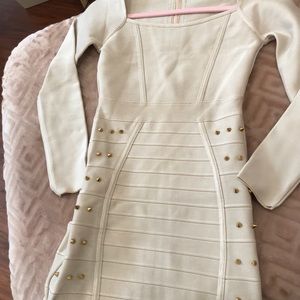 Cream W/ Gold Accent Dress